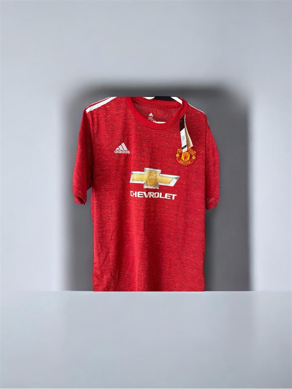 adidas Red Manchester United Replica Jersey with White Accents